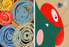 Singularity 03 and It All Moves 02, Diptychon. Abstrakte Farbfotografien