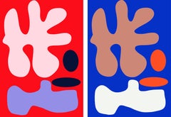 He Said 03 and 02, Diptych. Abstract color photographs