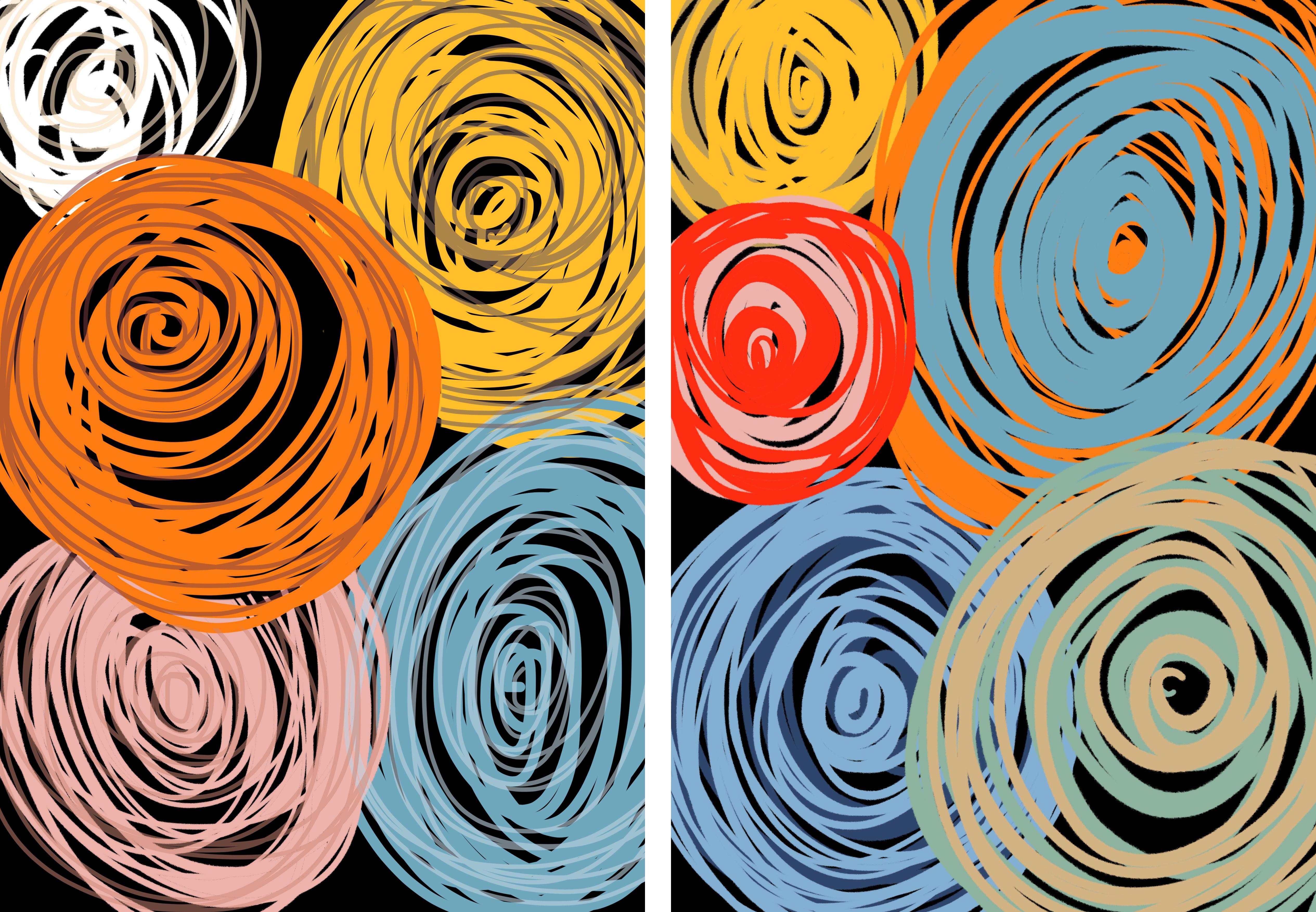 Singularity 02 and 03, Diptych. Abstract color photographs