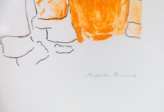 Warme weibliche lateinische Kunst Business Everyday Life Fauvism Original Lithographie Signiert