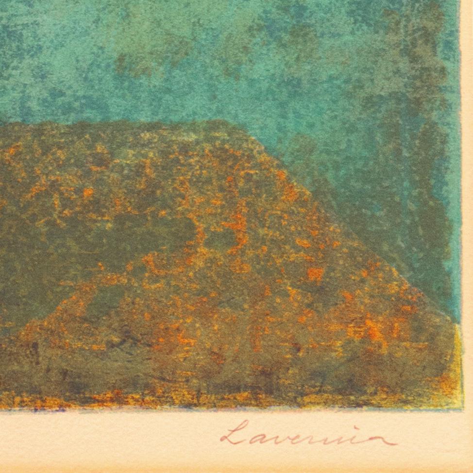 Signed lower right, 'Lavernia' for Angelina Lavernia (Spanish, b. 1925) with number and limitation, '5/375', inscribed lower left; blind stamped 'CG' for Collector's Guild lower left. 

A limited edition, color stone lithograph showing pink dog