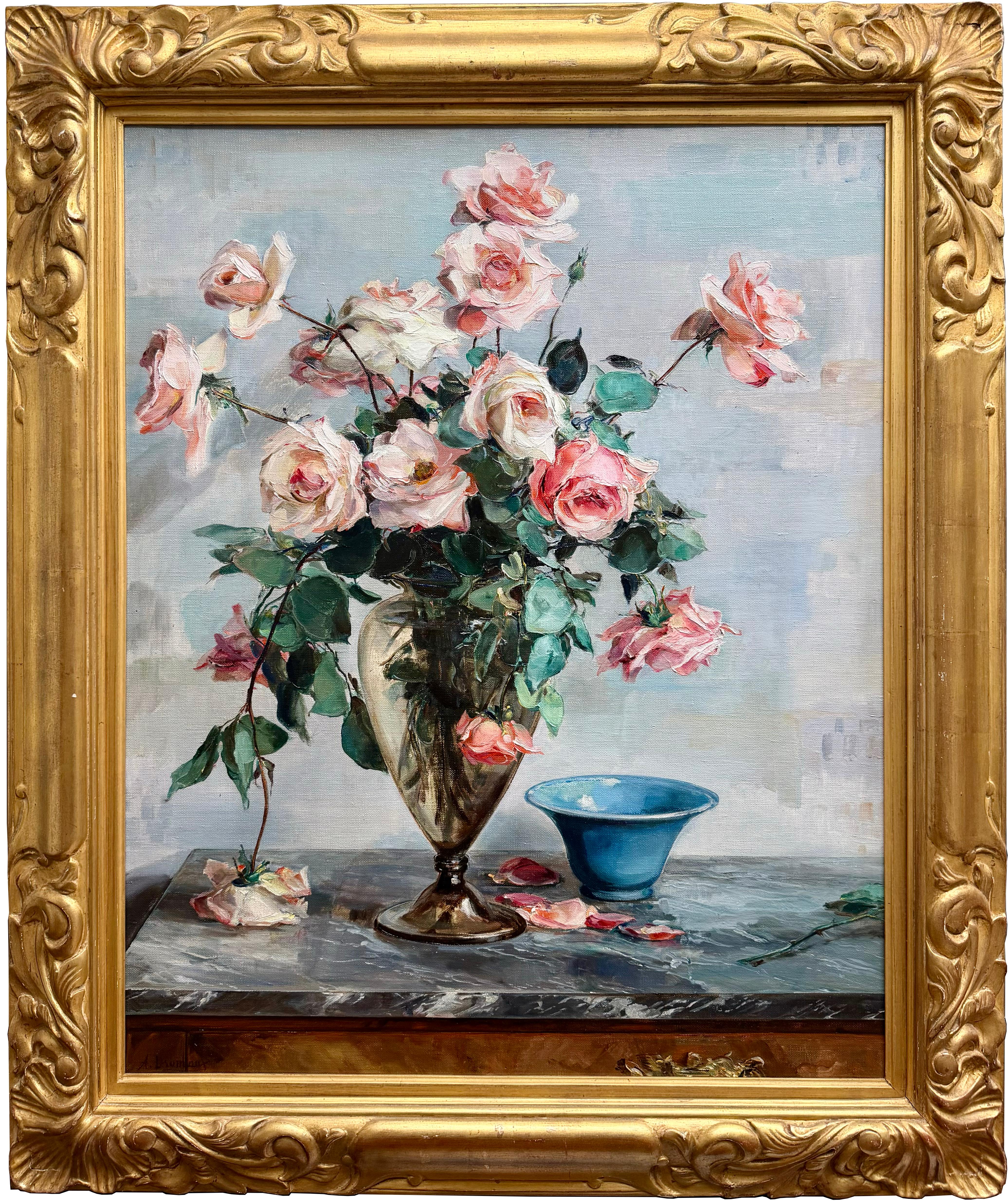 Le Bouquet de Roses" d'Angelina-Marie-Eugénie Drumaux (1881 - 1959)