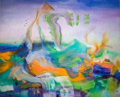 Angelina Nasso, Surrender, Oil on Canvas, 2014; abstracted, gestural landscape