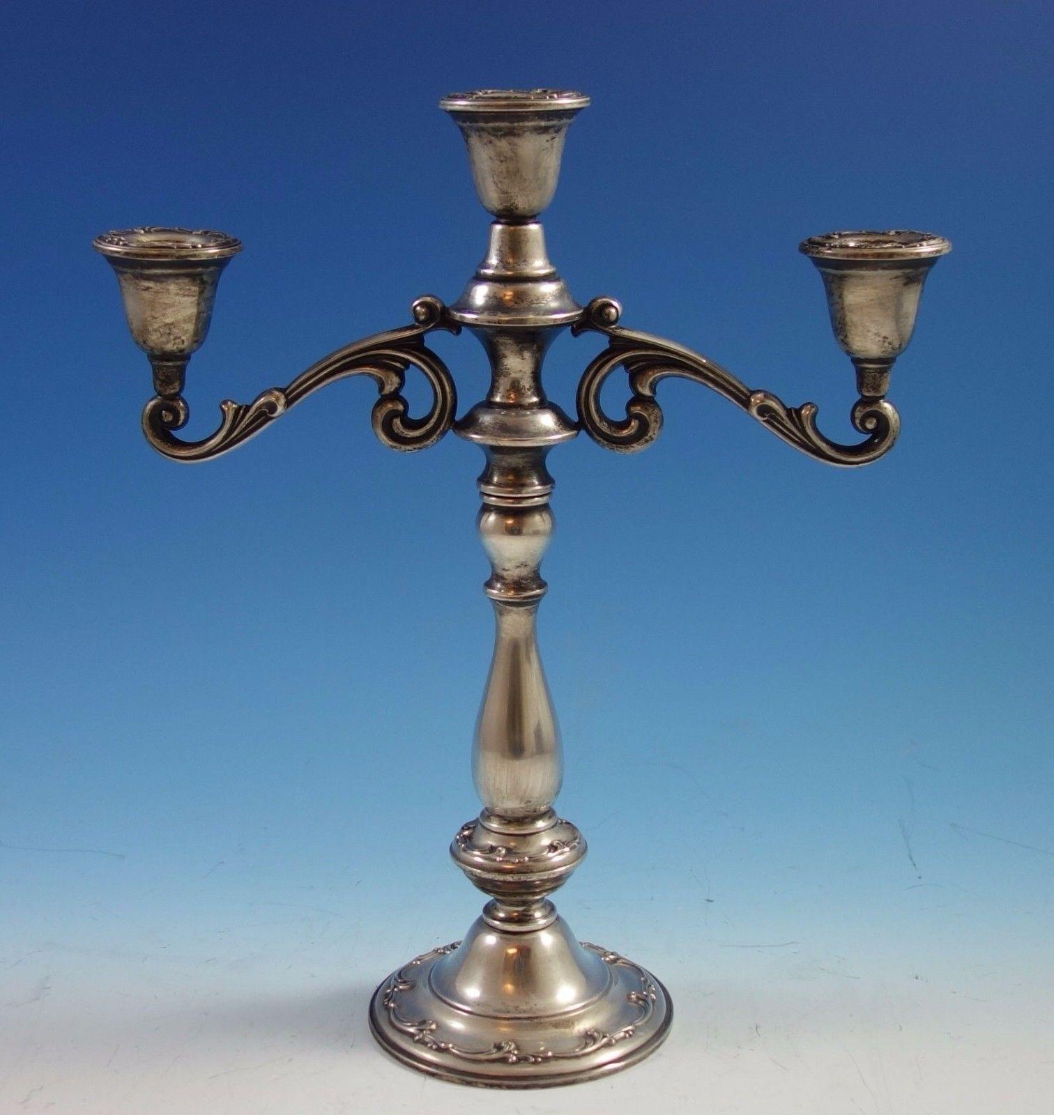 Americano Angelique by International Sterling Silver Coppia di candelabri #127/65 a 3 luci