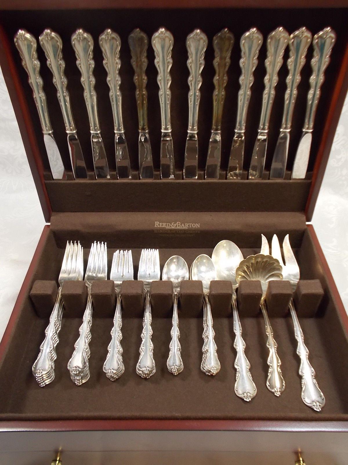 Angelique by International Sterling Silver Flatware Set Service 51 Pieces In Excellent Condition For Sale In Big Bend, WI