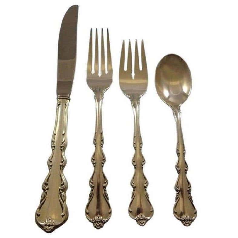 Venetian Scroll By Heirloom Oneida Sterling Silver Flatware Set Service 74 Pcs Venetian Scroll By Heirloom Oneida Sterling Silver Flatware Set Service 74 Pcs