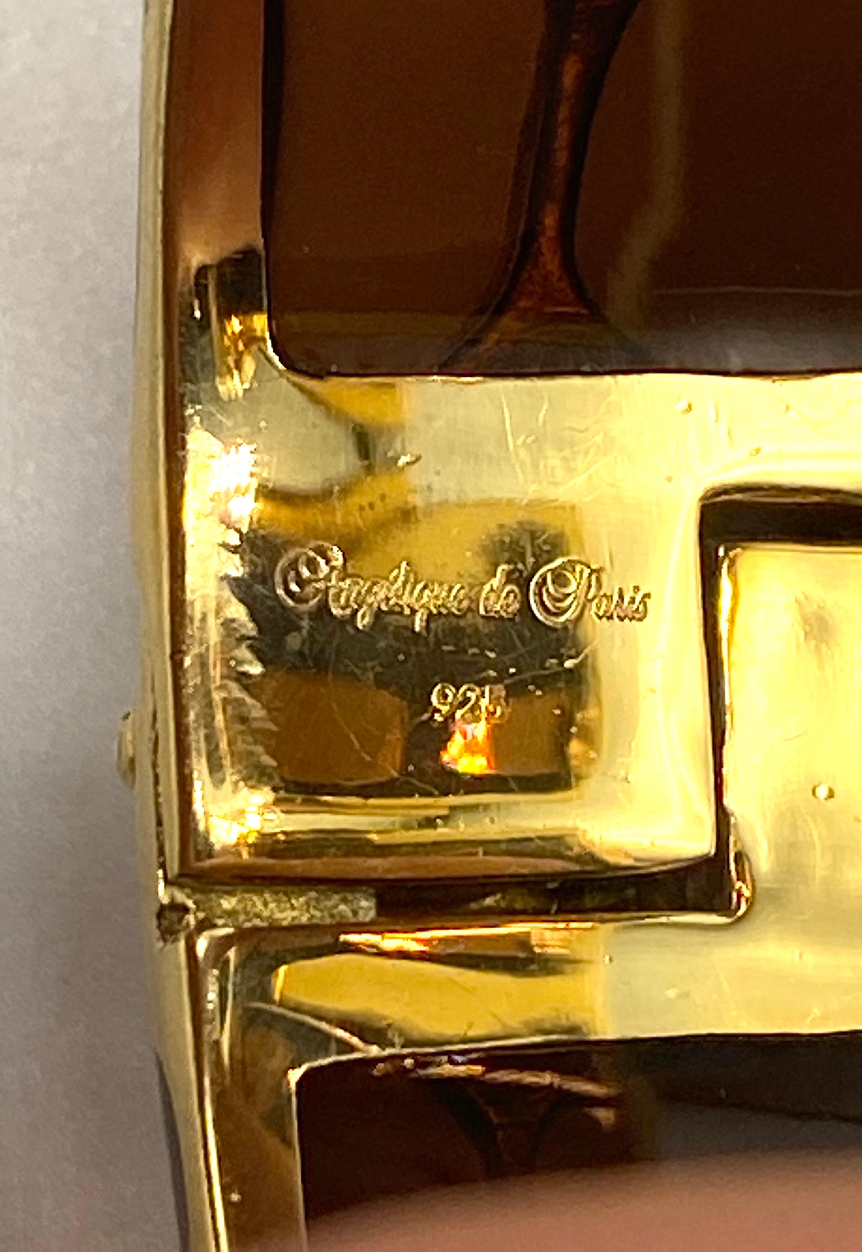 Angélique de Paris Gold Vermeil on Brown Resin Safari Bangle Bracelet 6