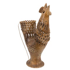 Angelique Moreau '20th Century', Large Openwork Stoneware Lamp with Bird, 1970