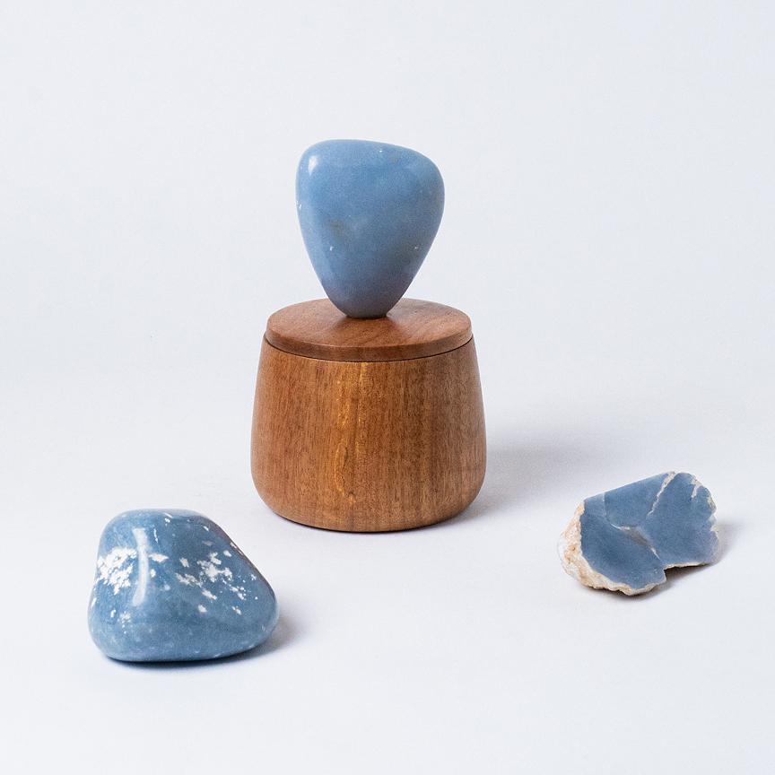 Peruvian Angelite cloud jewel box For Sale