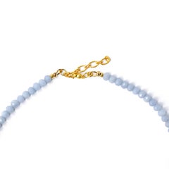 Angelite Gold Beaded Necklace - by Bombyx House
