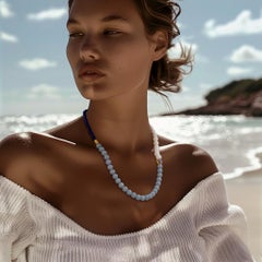 Collana a blocchi di colore in Lapis Angelite, Gioielleria Artigianale