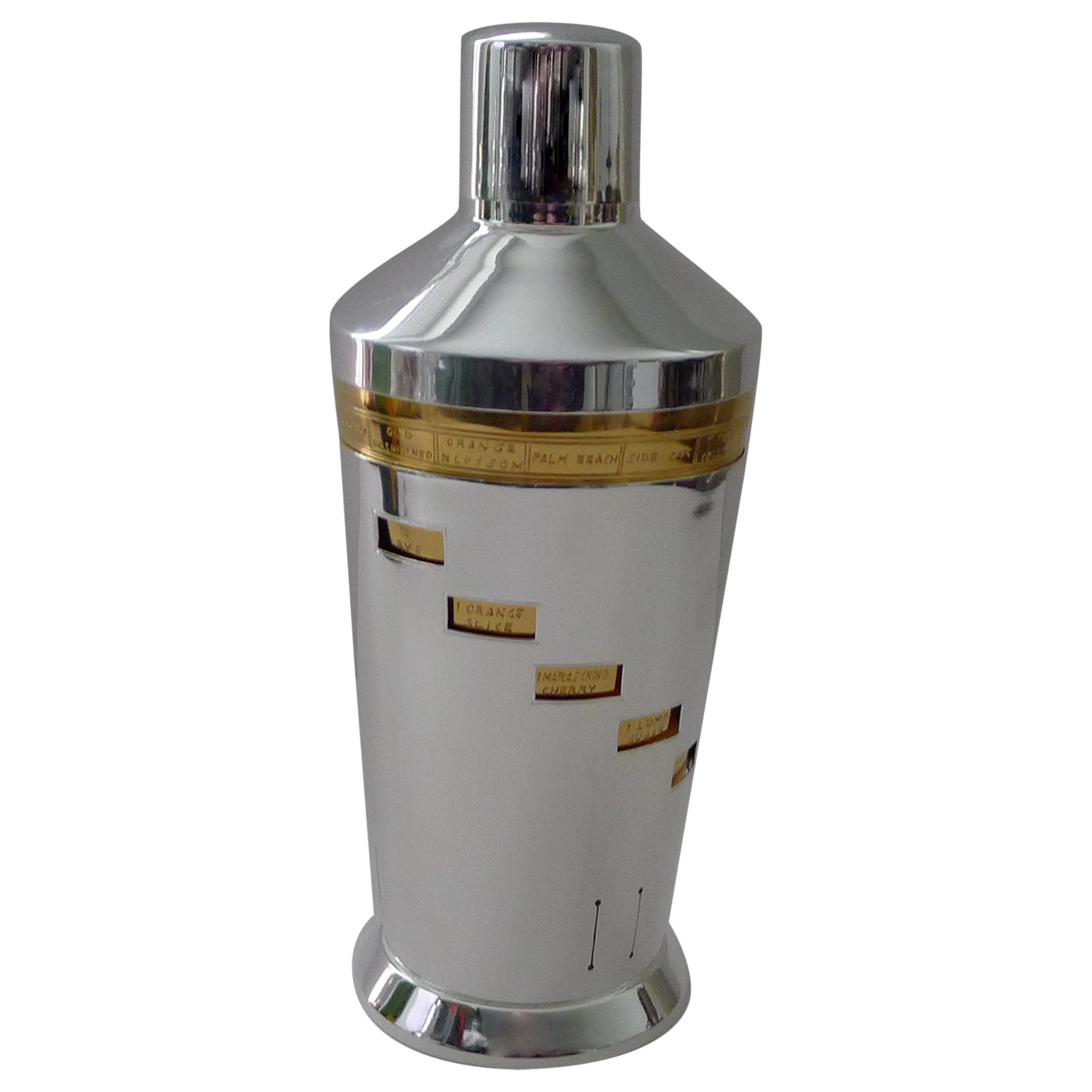 Angelletti, Rome - Vintage Italian Art Deco Recipe / Menu Cocktail Shaker