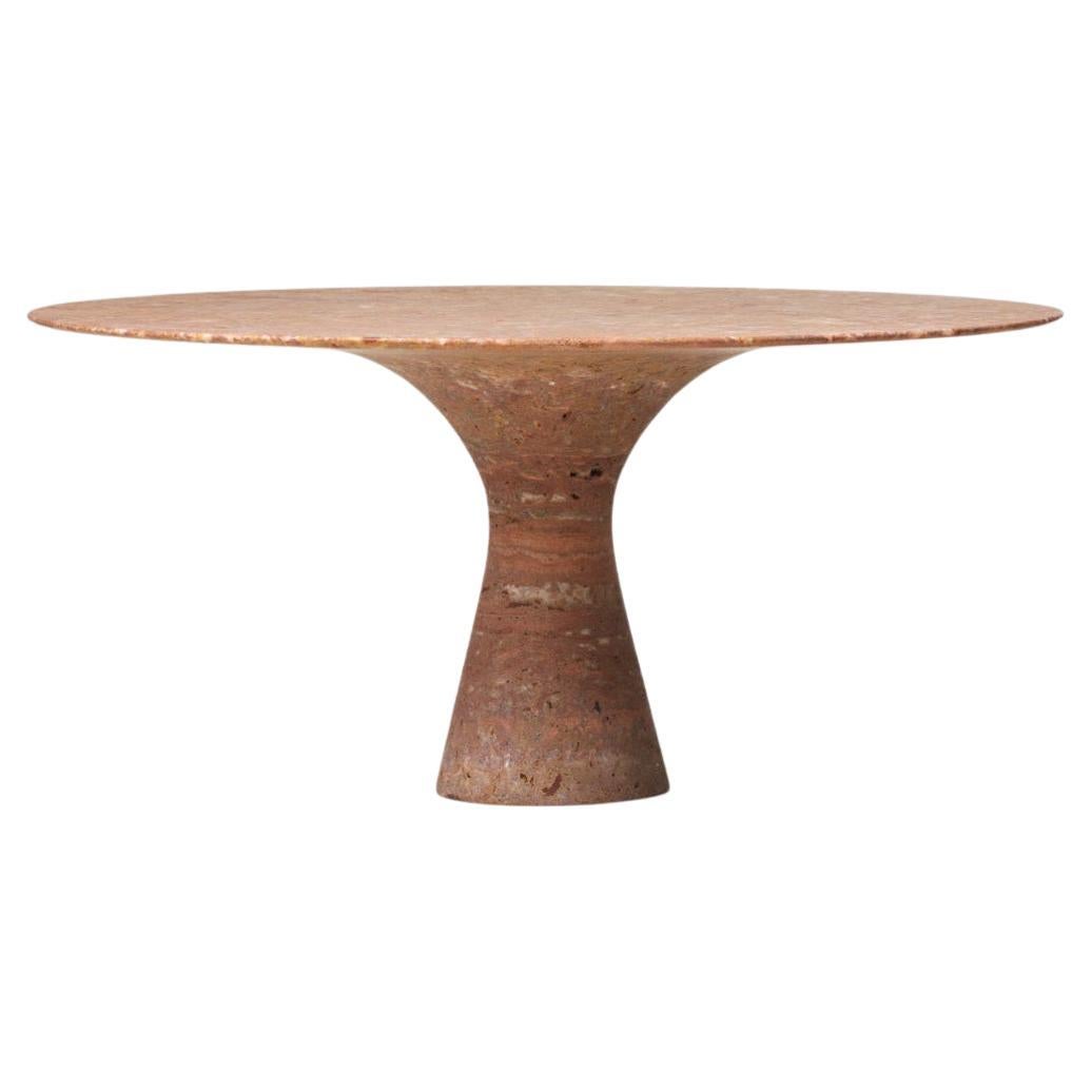 Refined Contemporary Marble 02 Travertino Rosso Marble Cake Stand