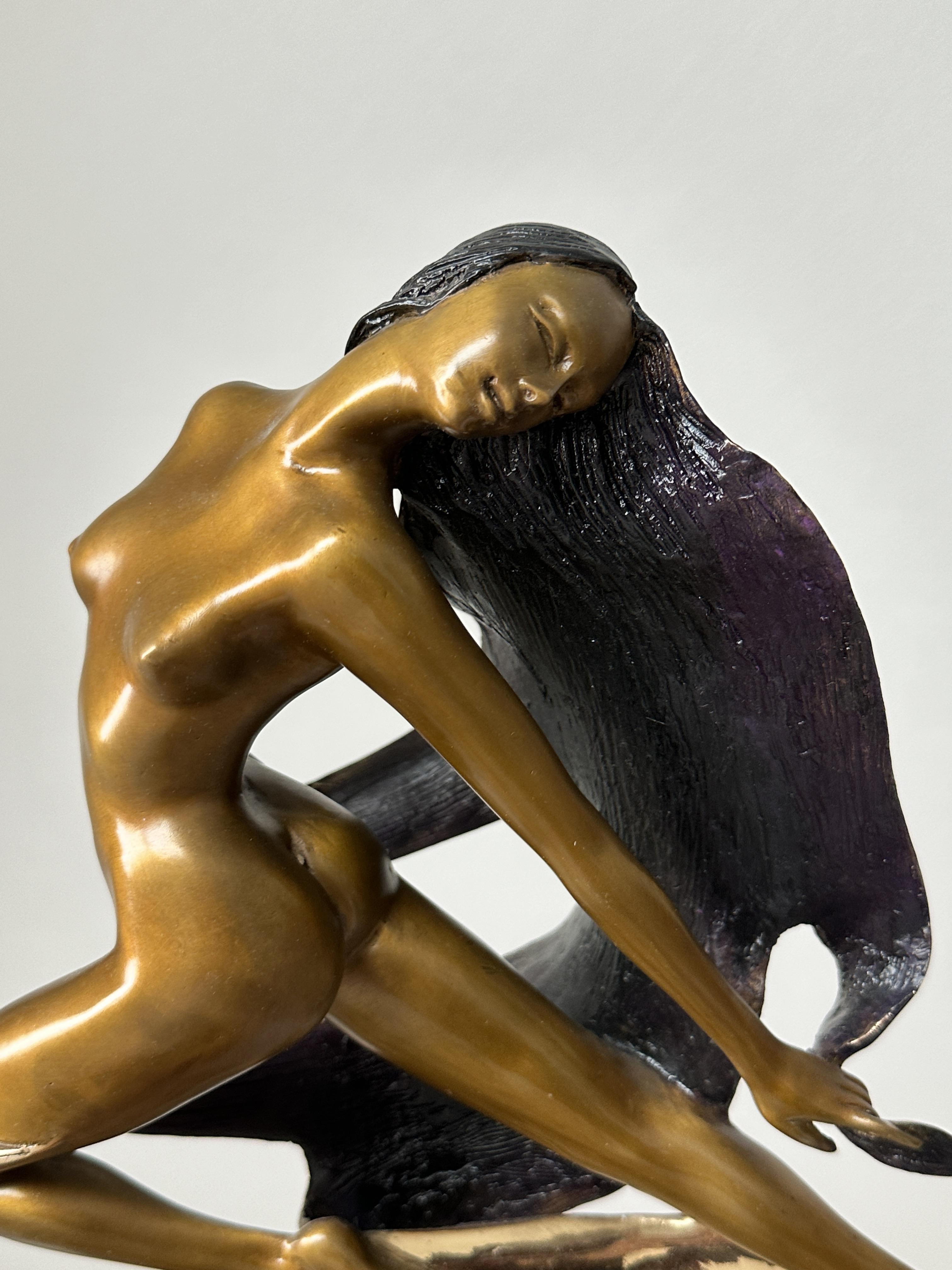 Angelo Basso (Italy, 1943 – 2011)
 
Evolution
Signed and marked IX / XXXIII
Beauty & Mythology Collection

Sculpture 23″ inches tall
(Base 5″ Siren 18″)

 

Box size 20″ x 17″ x 27″ inches
This sculpture was cast in the Dyansen Studios Foundry in