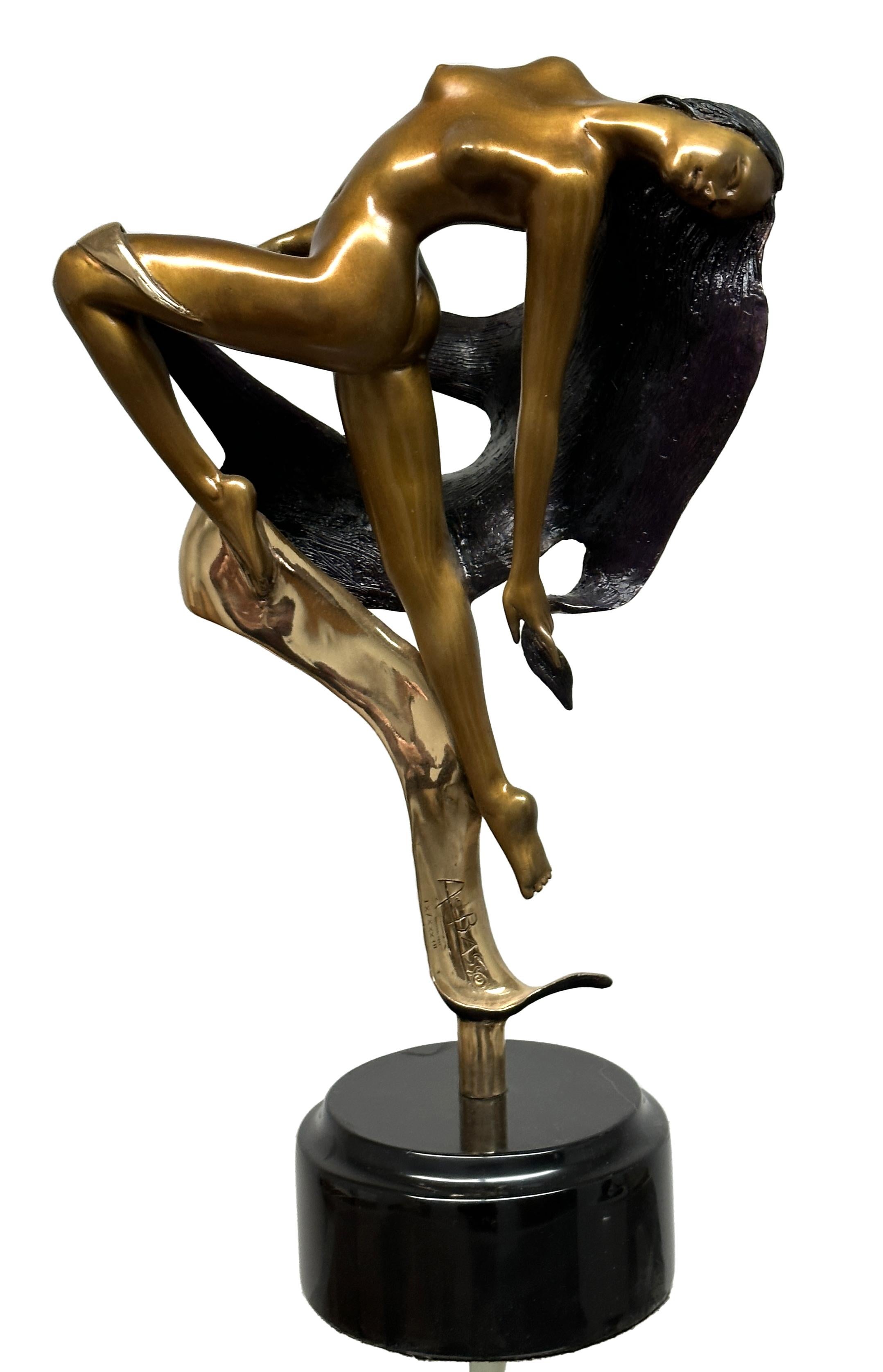 Angelo Basso Figurative Sculpture –  Evolution Gemalte Bronzeskulptur
