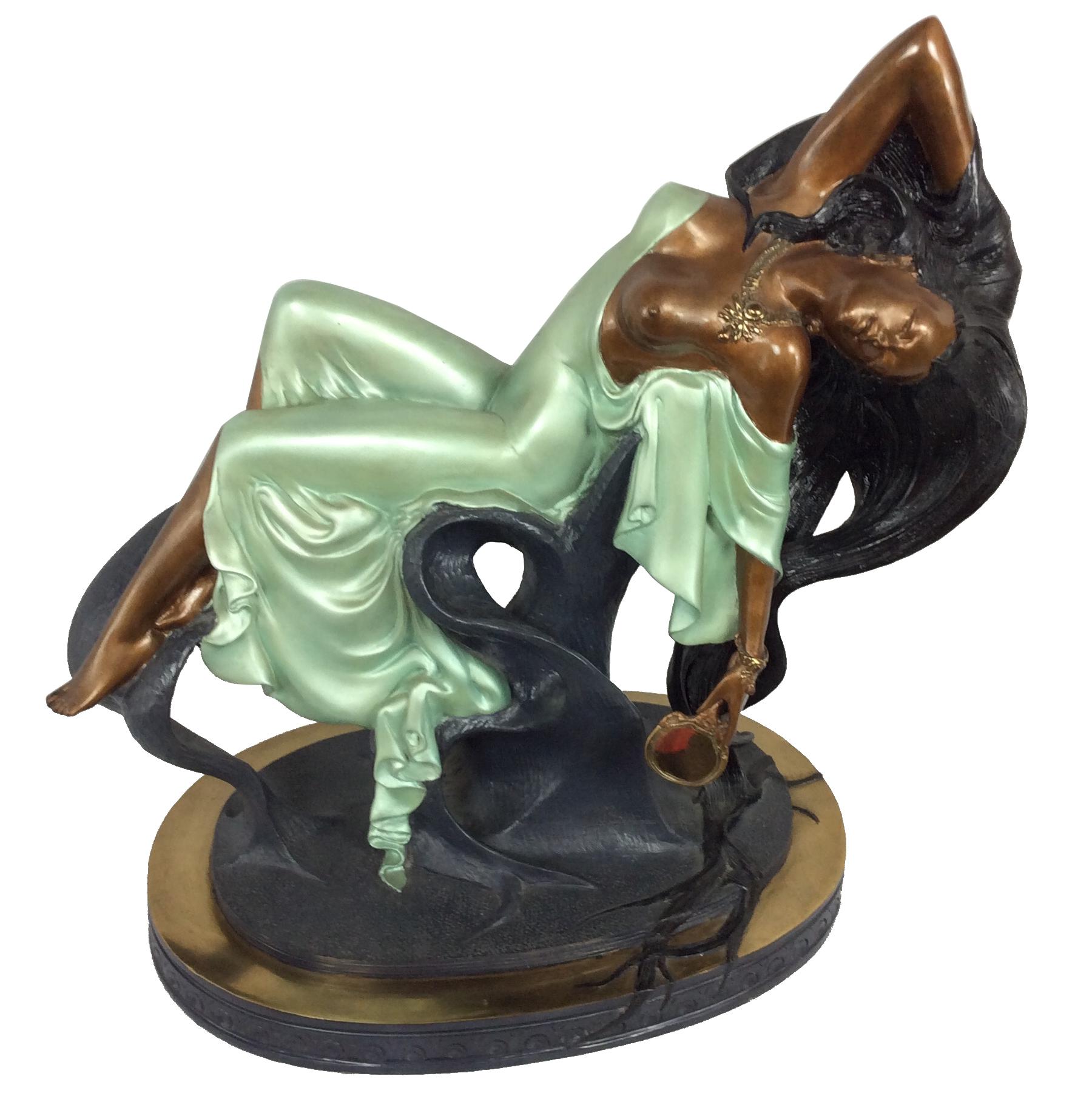 Angelo Basso Bronze Figurative Sculpture "Vanity"  For Sale