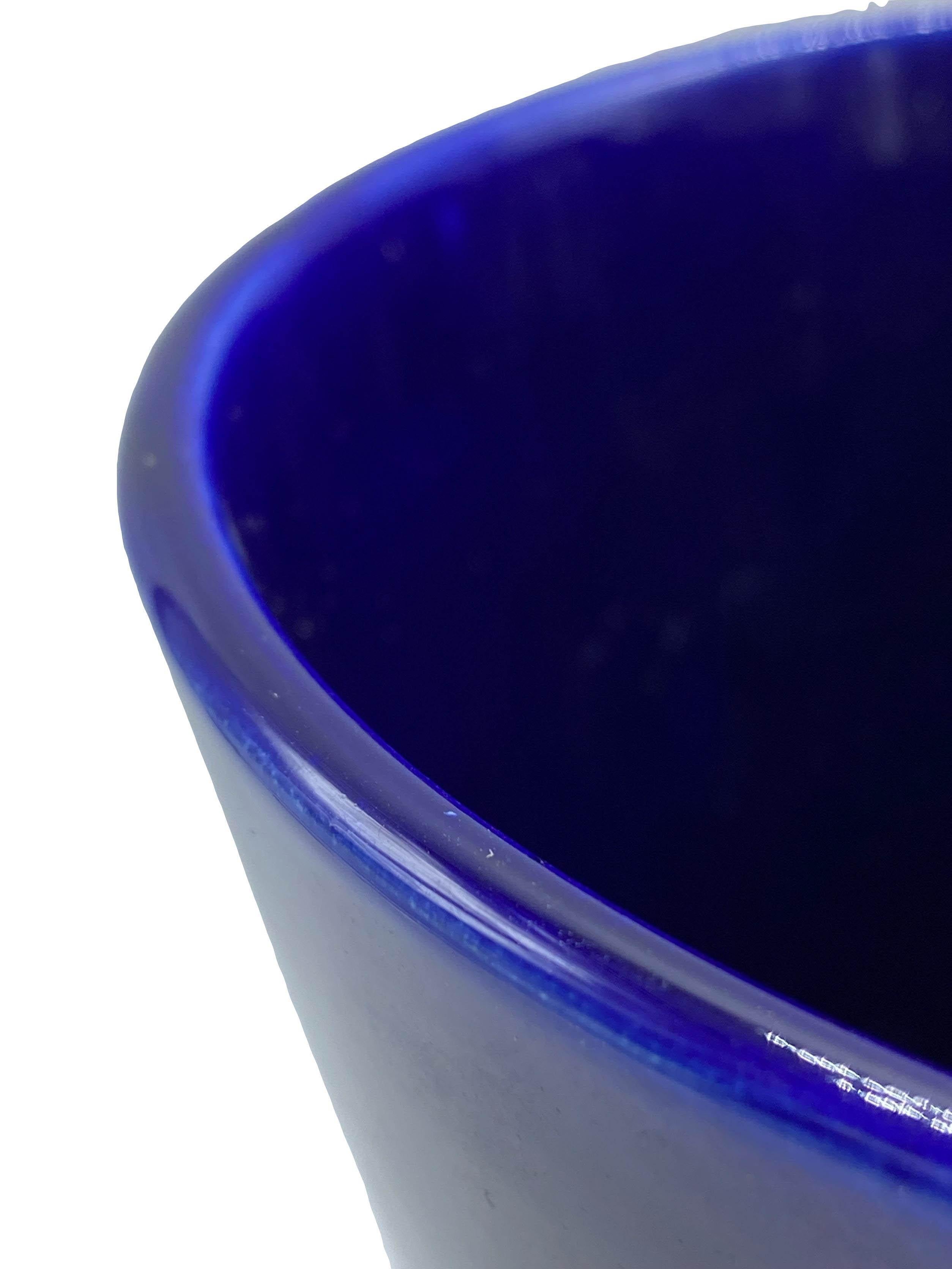Angelo Biancini for Laveno Blue Ceramic Vase, Italy 1930s 2