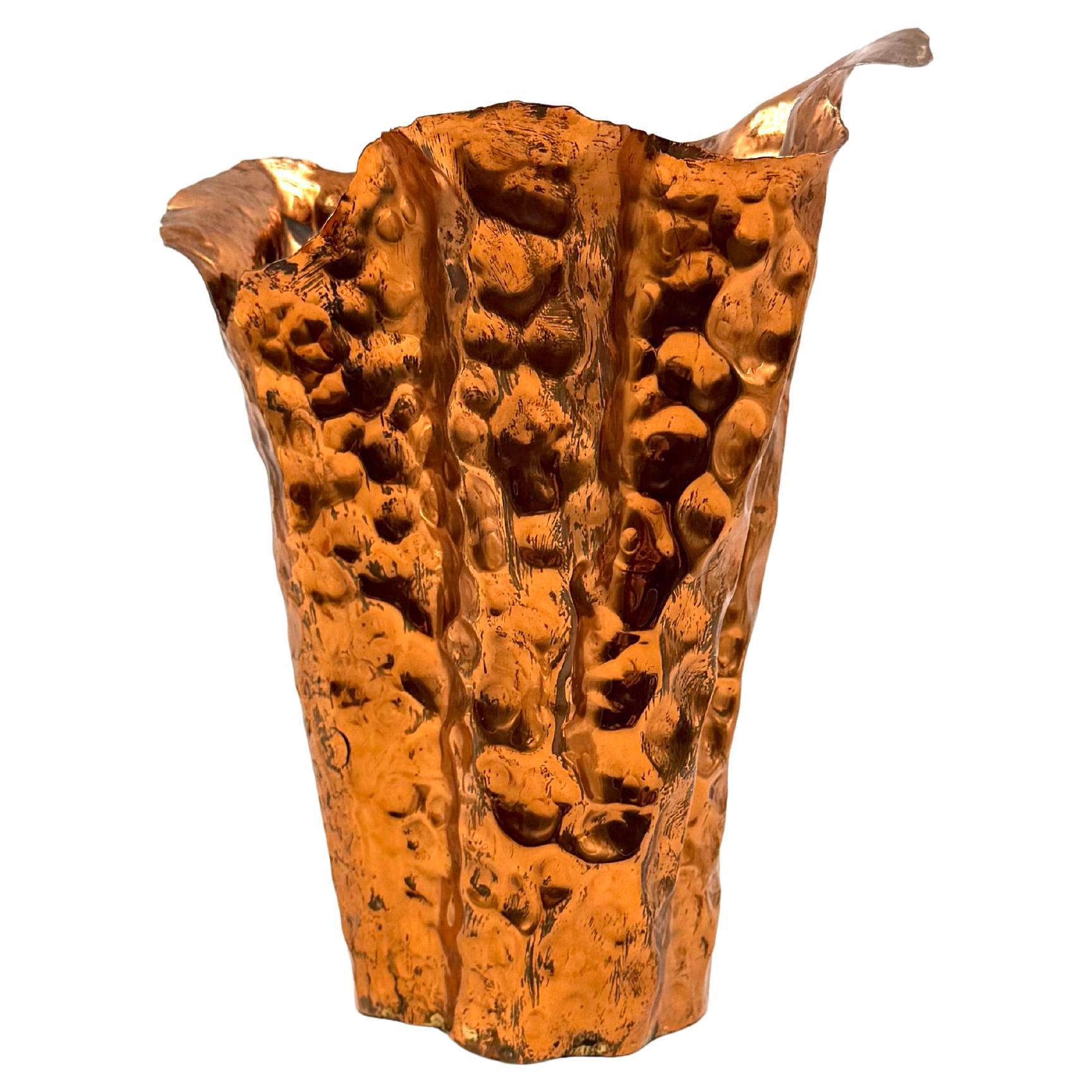 Angelo Bragalini, Mid-century copper vase, Bologna Italy 1960s