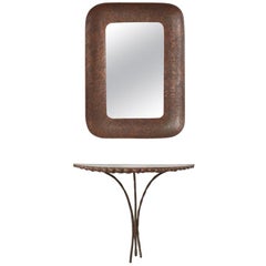 Angelo Bragalini Mirror and Console Set, Italy, 1950s