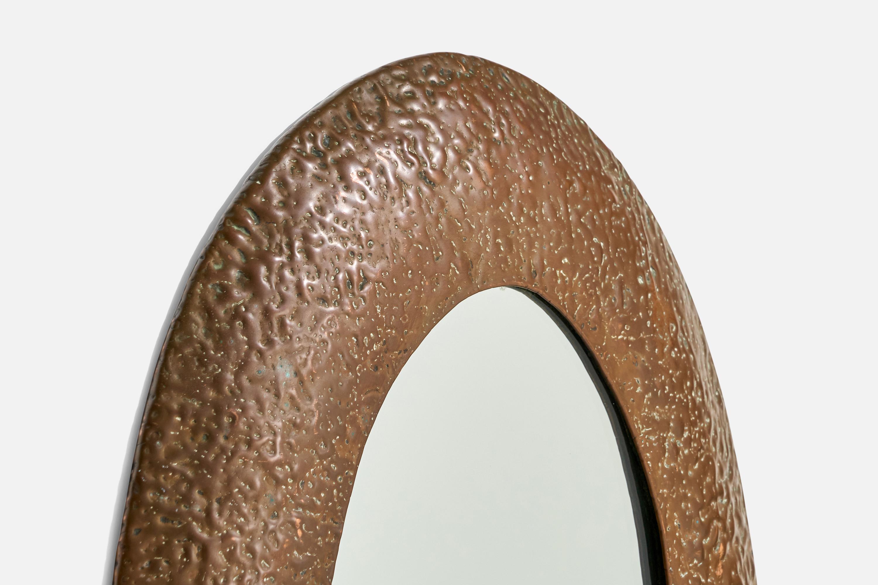Miroir mural Angelo Bragalini, cuivre, Italie, années 1960 Bon état - En vente à High Point, NC
