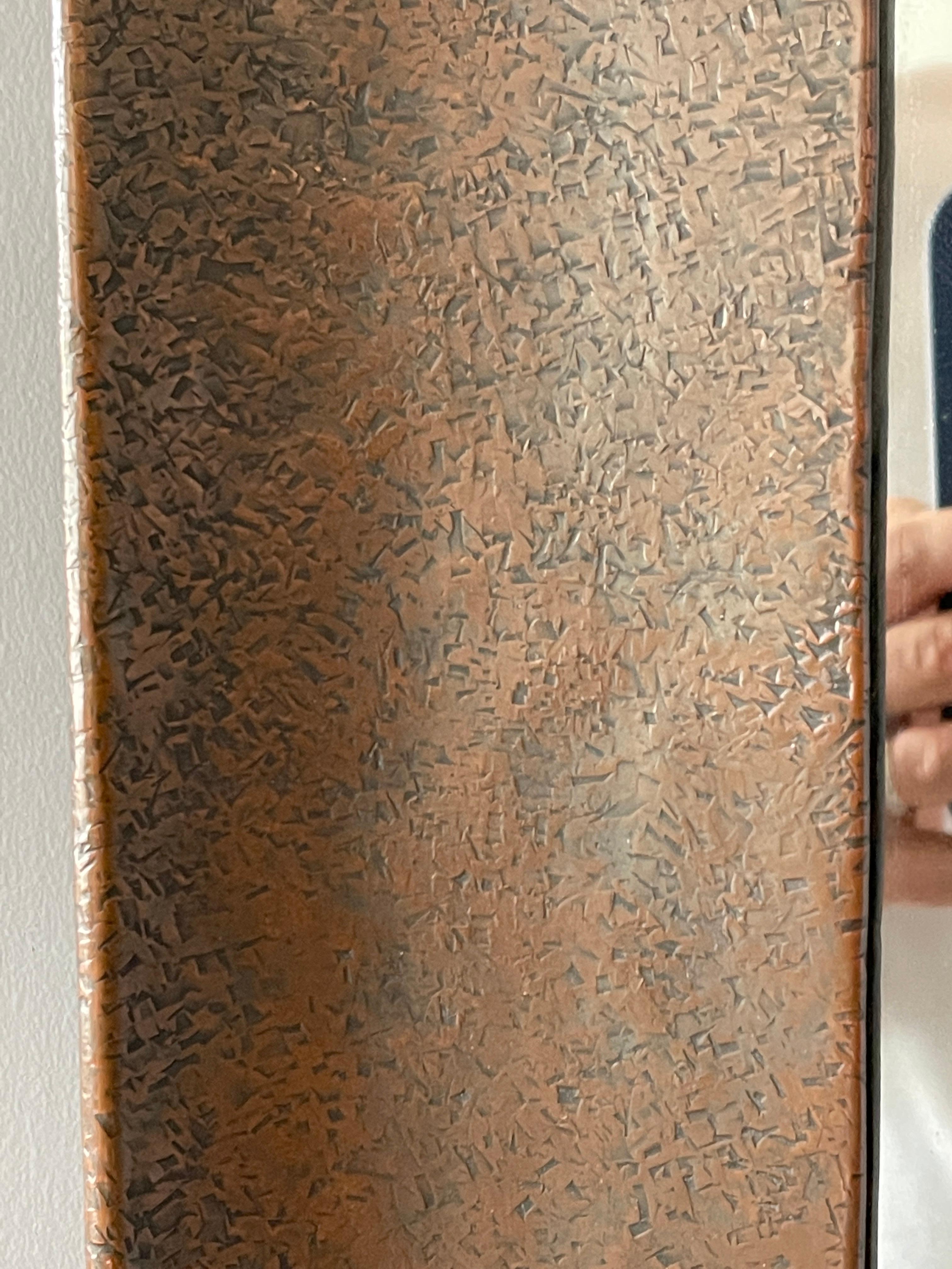 Angelo Bragalini, Wall Mirror, Hammered Copper, Mirror Glass, Italy, 1950s 1