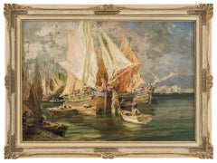  Early 20th century landscape painting - Venice lagoon - Oil on canvas Signed