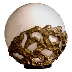 Angelo Brotto '1914-2002' for Esperia, Table Lamp, Bronze and Murano Glass
