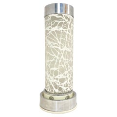 Angelo Brotto 1960er Esperia Vintage-Lampe aus weißem Muranoglas mit röhrenförmigem Fassung