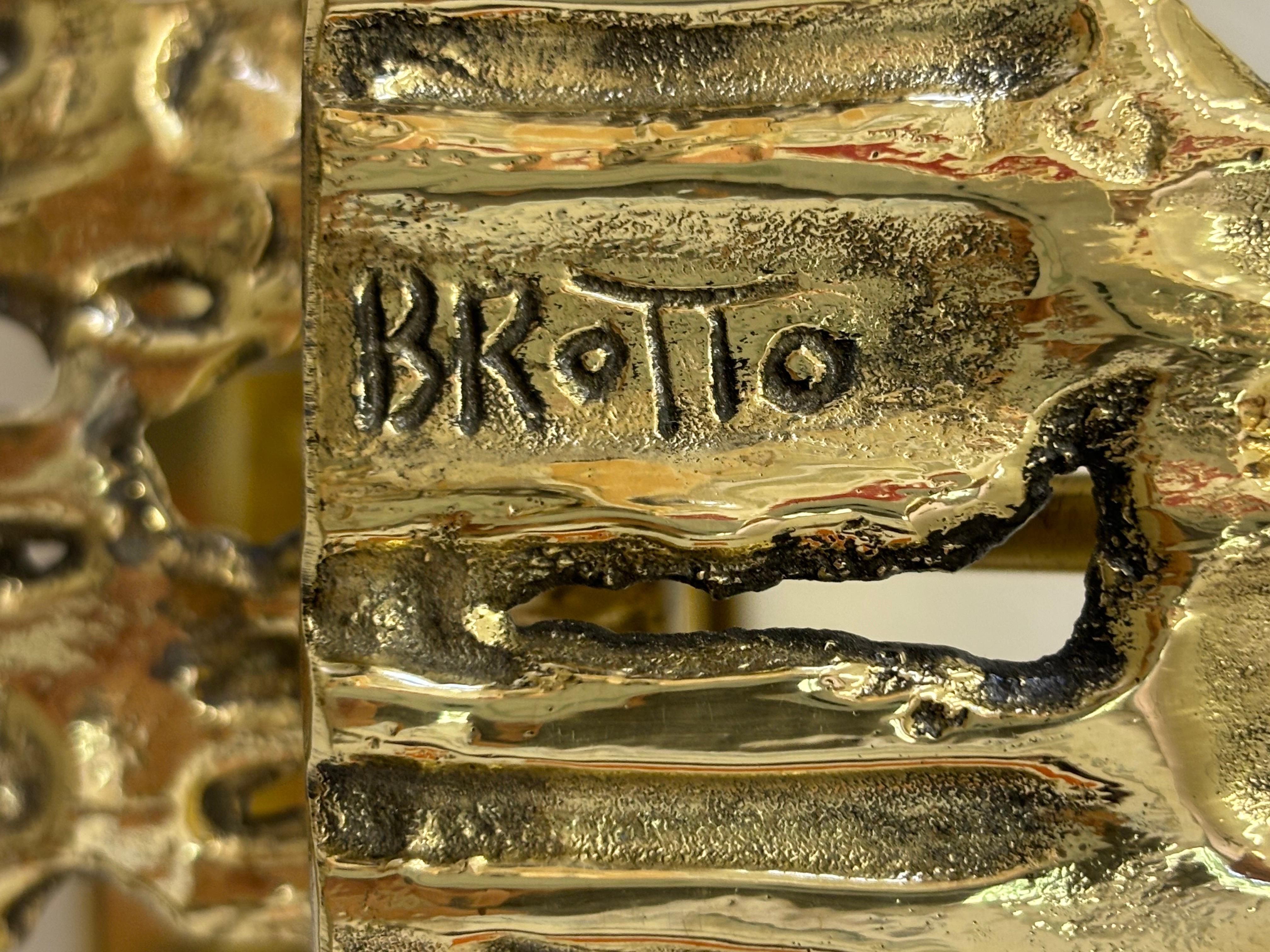 Lámpara de bronce fundido Angelo Brotto para Esperia Moderno de mediados de siglo en venta