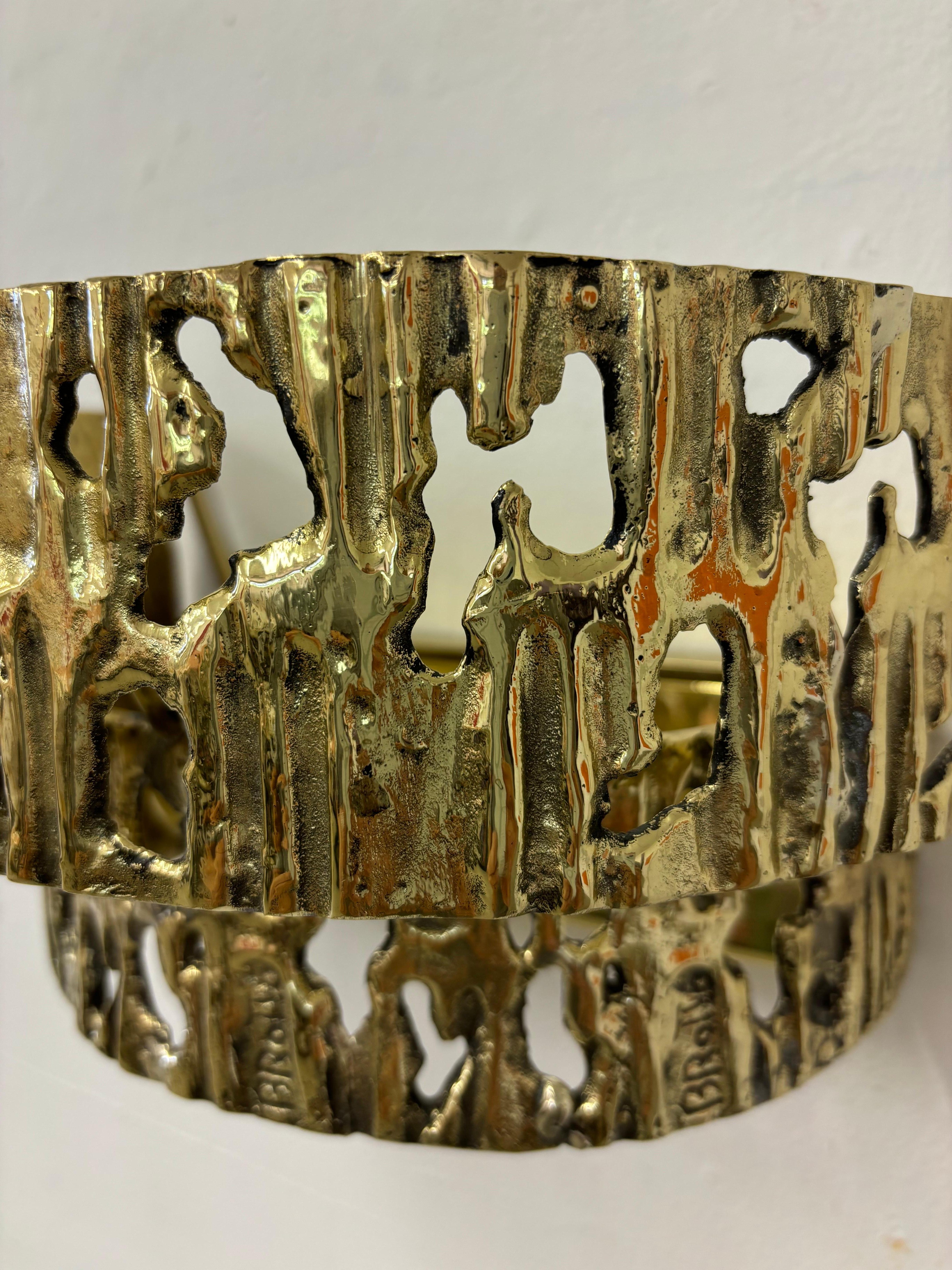 Lámpara de bronce fundido Angelo Brotto para Esperia Latón en venta