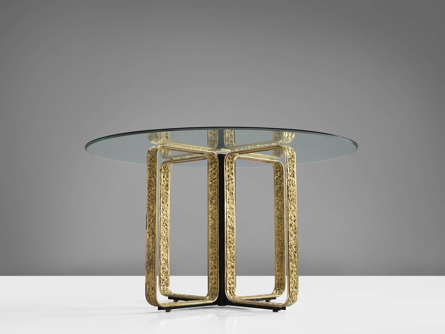 Angelo Brotto Centre Table in Brass and Glass (Italienisch)