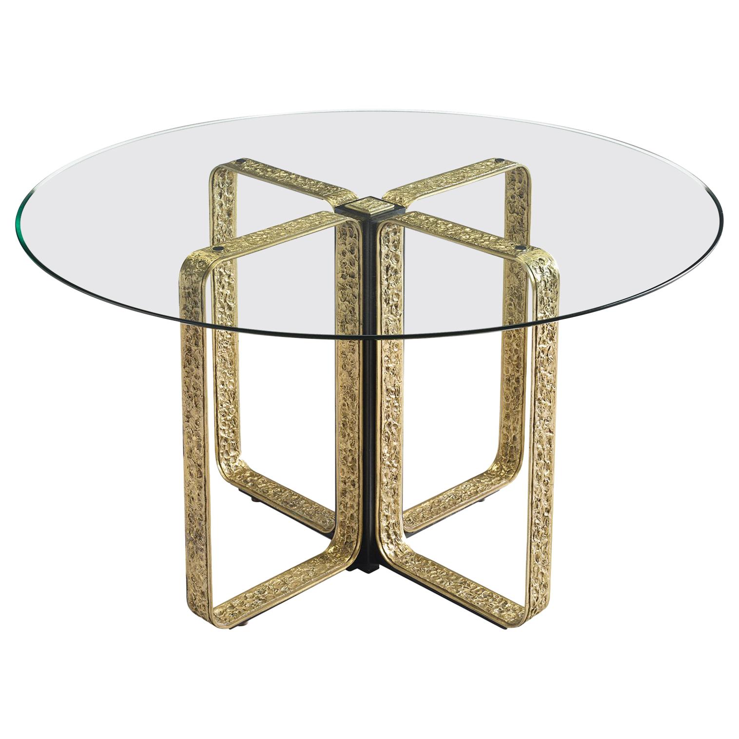 Angelo Brotto Centre Table in Brass and Glass