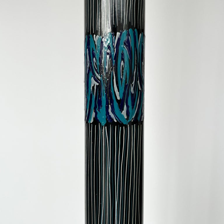 Angelo Brotto Enameled Cylinder Floor Lamp for Esperia at 1stDibs