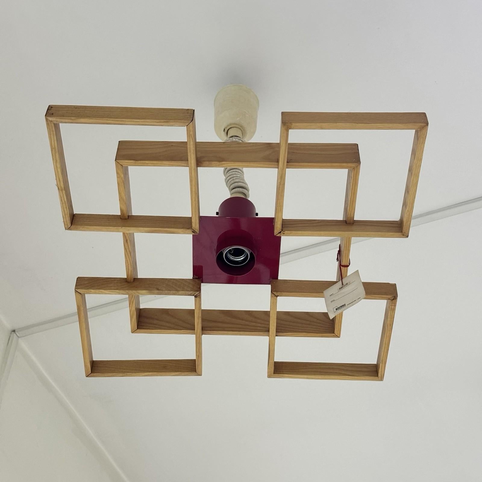 Wood Angelo Brotto Esperia Lampada A Sospensione MOD. Amelio 1960’s For Sale