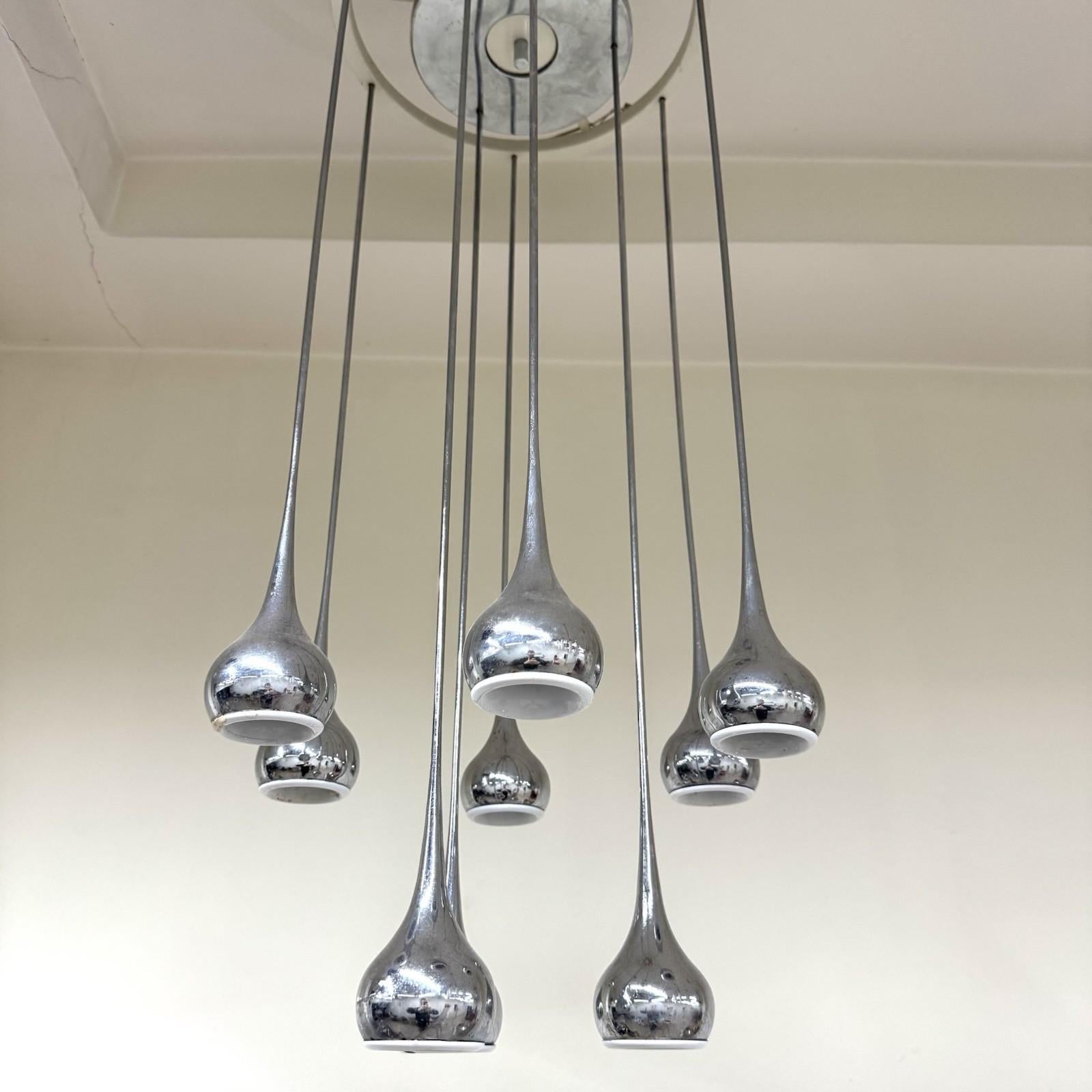 Angelo Brotto Esperia Lampadario 9 Luci Design Modernariato Años 70 Italiano en venta