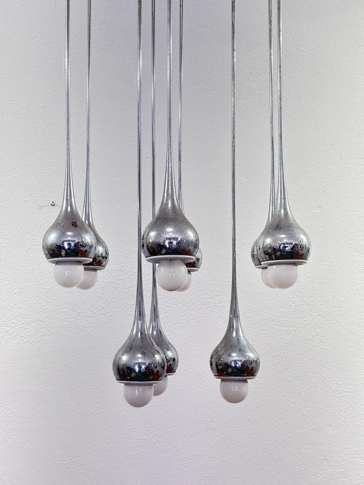 Late 20th Century Angelo Brotto Esperia Lampadario 9 Luci Design Modernariato 1970’s in vendita