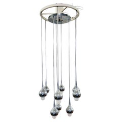 Angelo Brotto Esperia Lampadario 9 Luci Design Modernariato 1970’s
