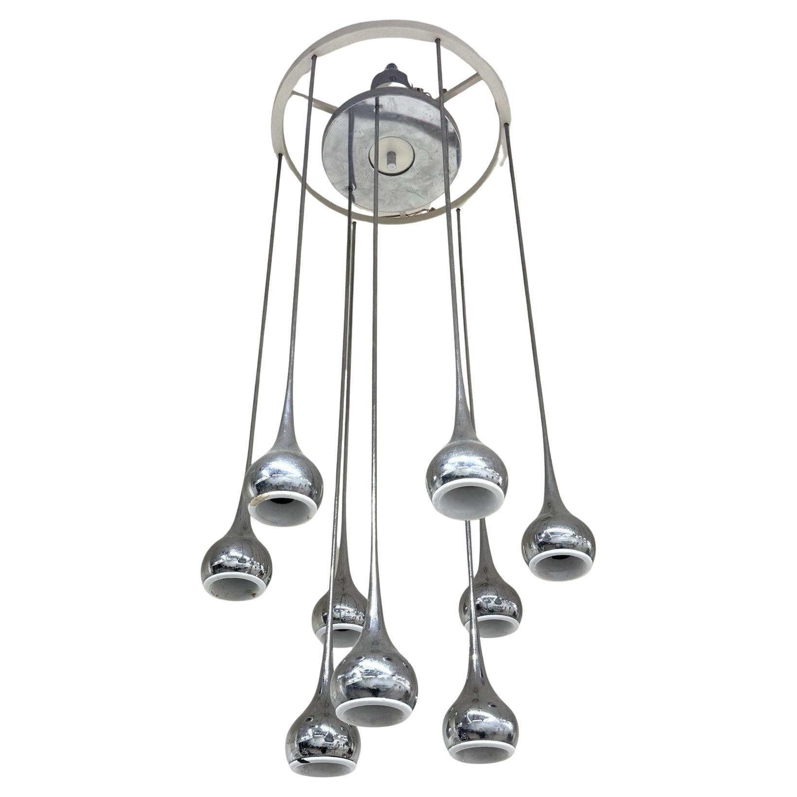 Angelo Brotto Esperia Lampadario 9 Luci Design Modernariato 1970
s