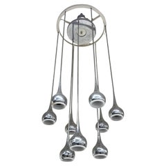 Angelo Brotto Esperia Lampadario 9 Luci Design Modernariato 1970’s