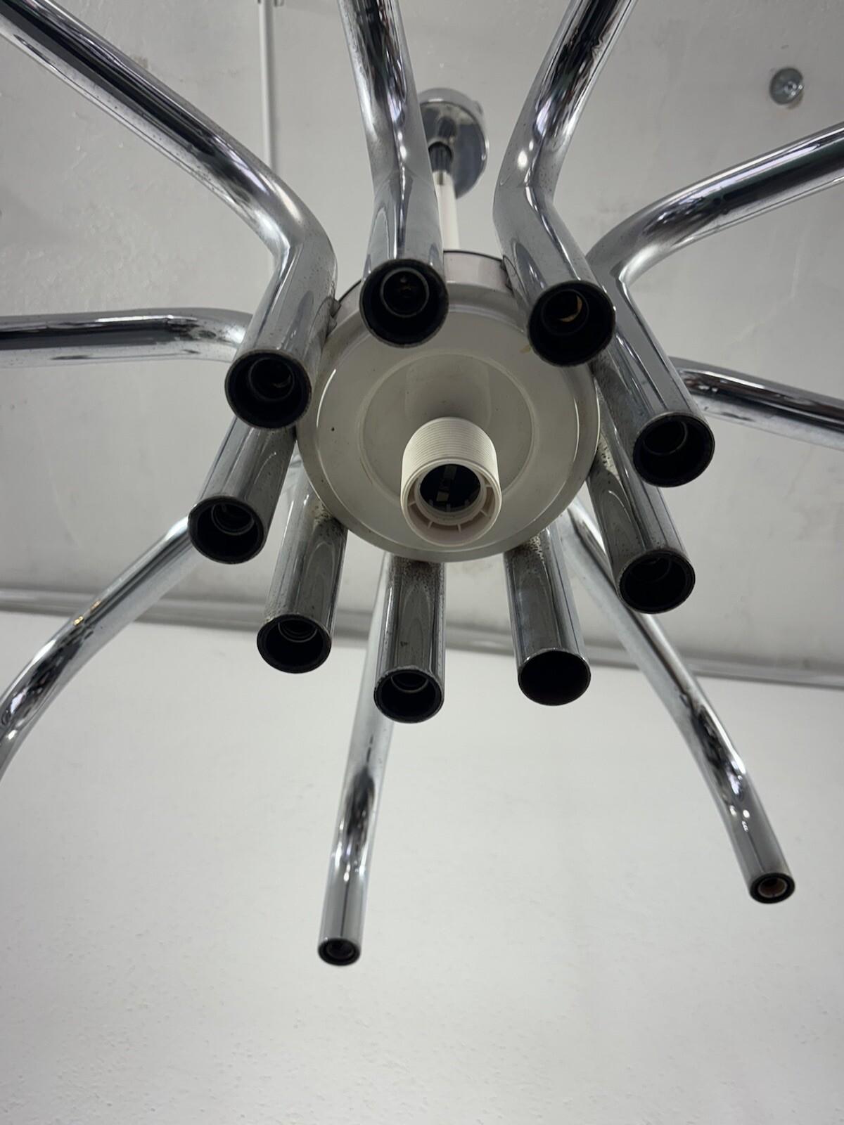 Angelo Brotto Esperia Luci Lampadario 19 Luci Design Modernariato For Sale 1