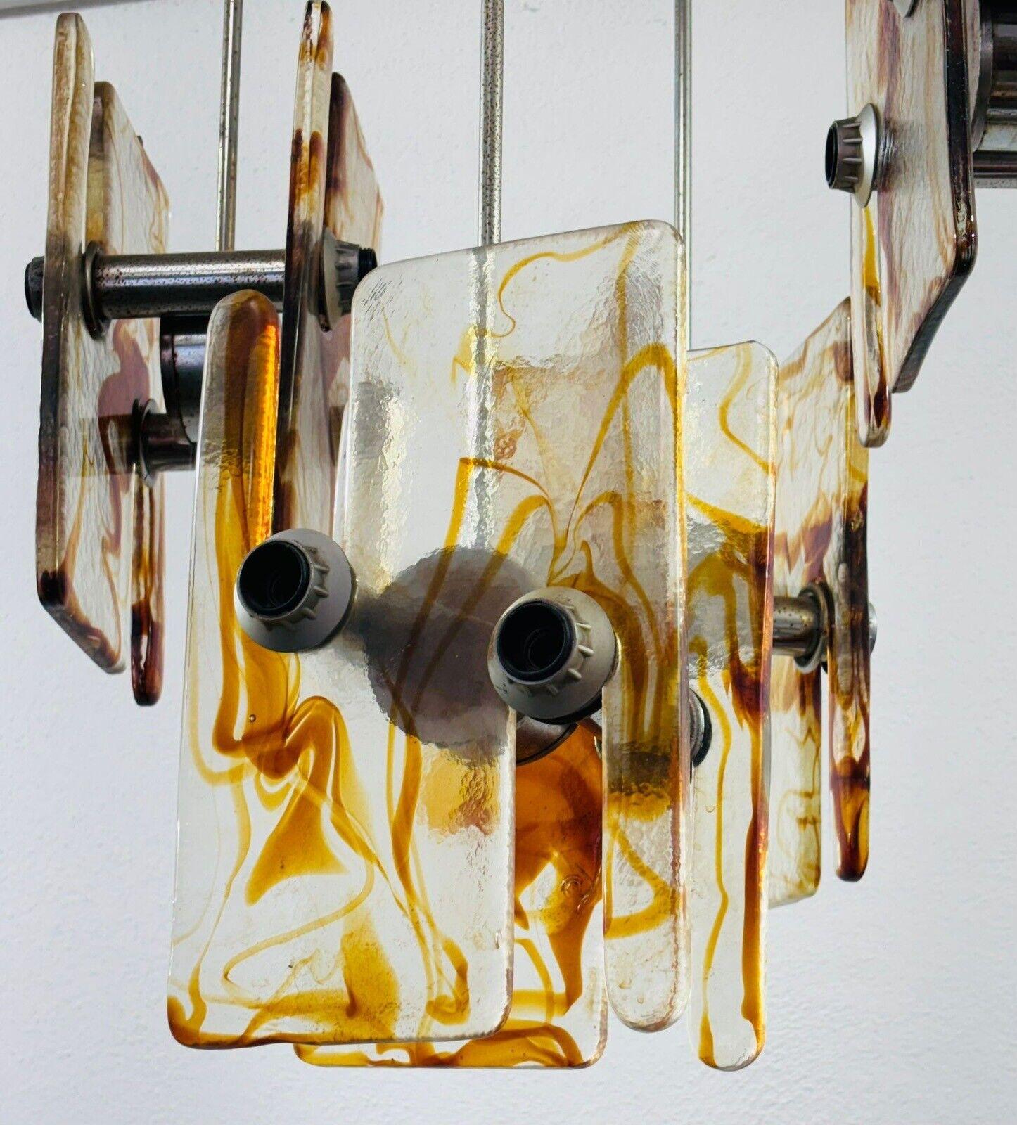 Italian Angelo Brotto Esperia Style Chandelier 16 Lights Design 1970's For Sale