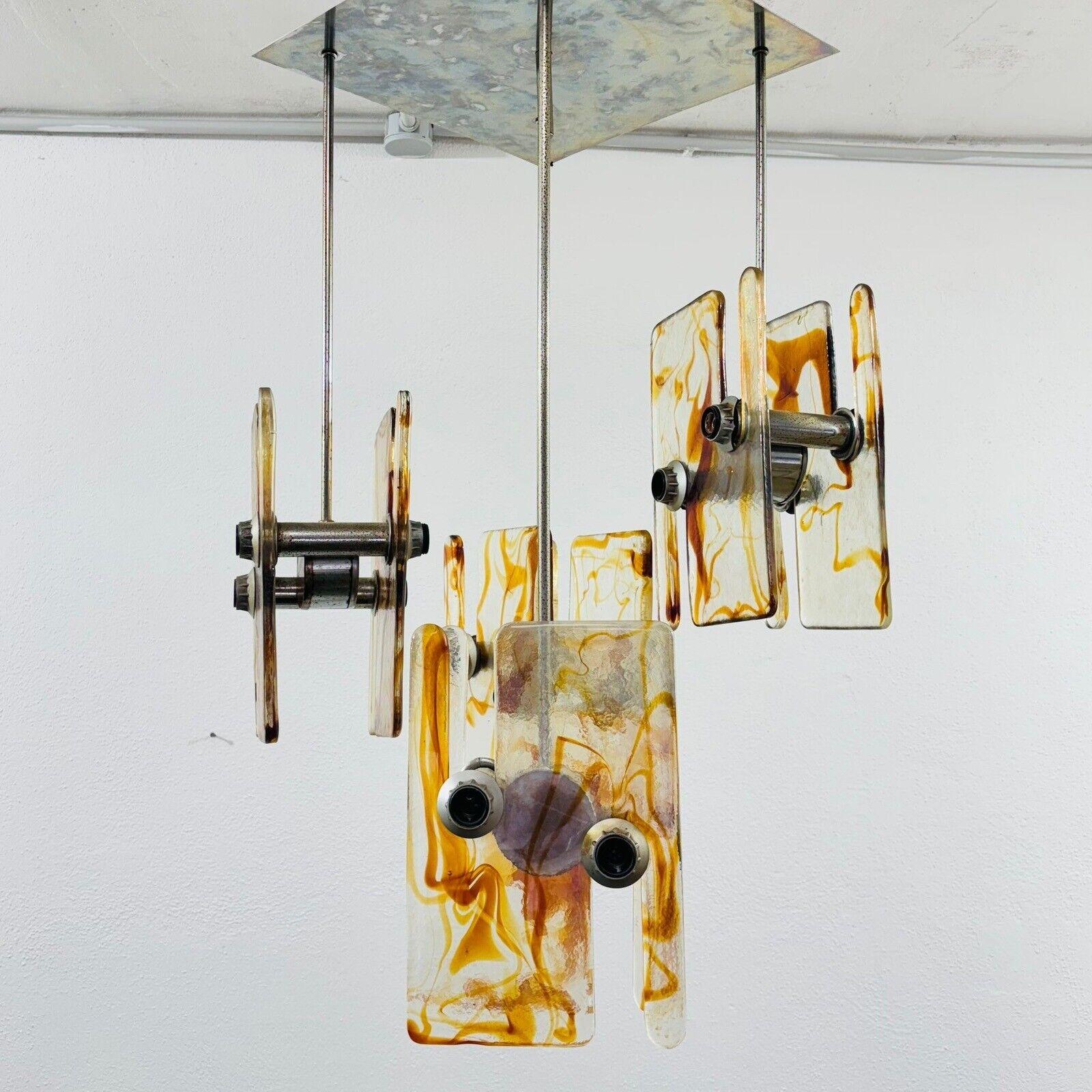 Steel Angelo Brotto Esperia Style Chandelier 16 Lights Design 1970's For Sale