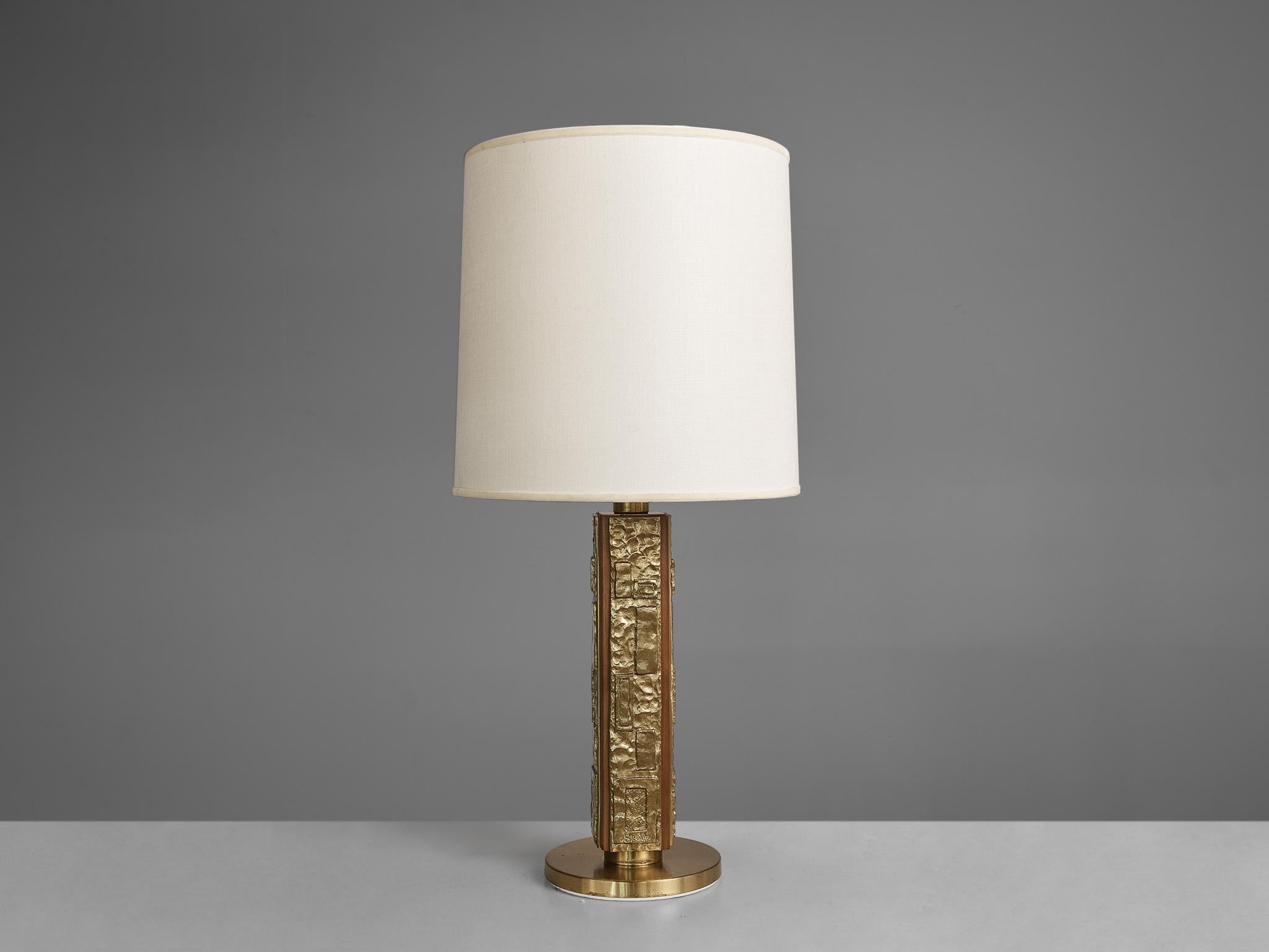 Angelo Brotto for Esperia ´Margot´ Table Lamp in Cast Bronze and Walnut 2