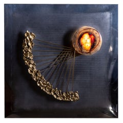 Vintage Angelo Brotto illuminated Wall Sculpture