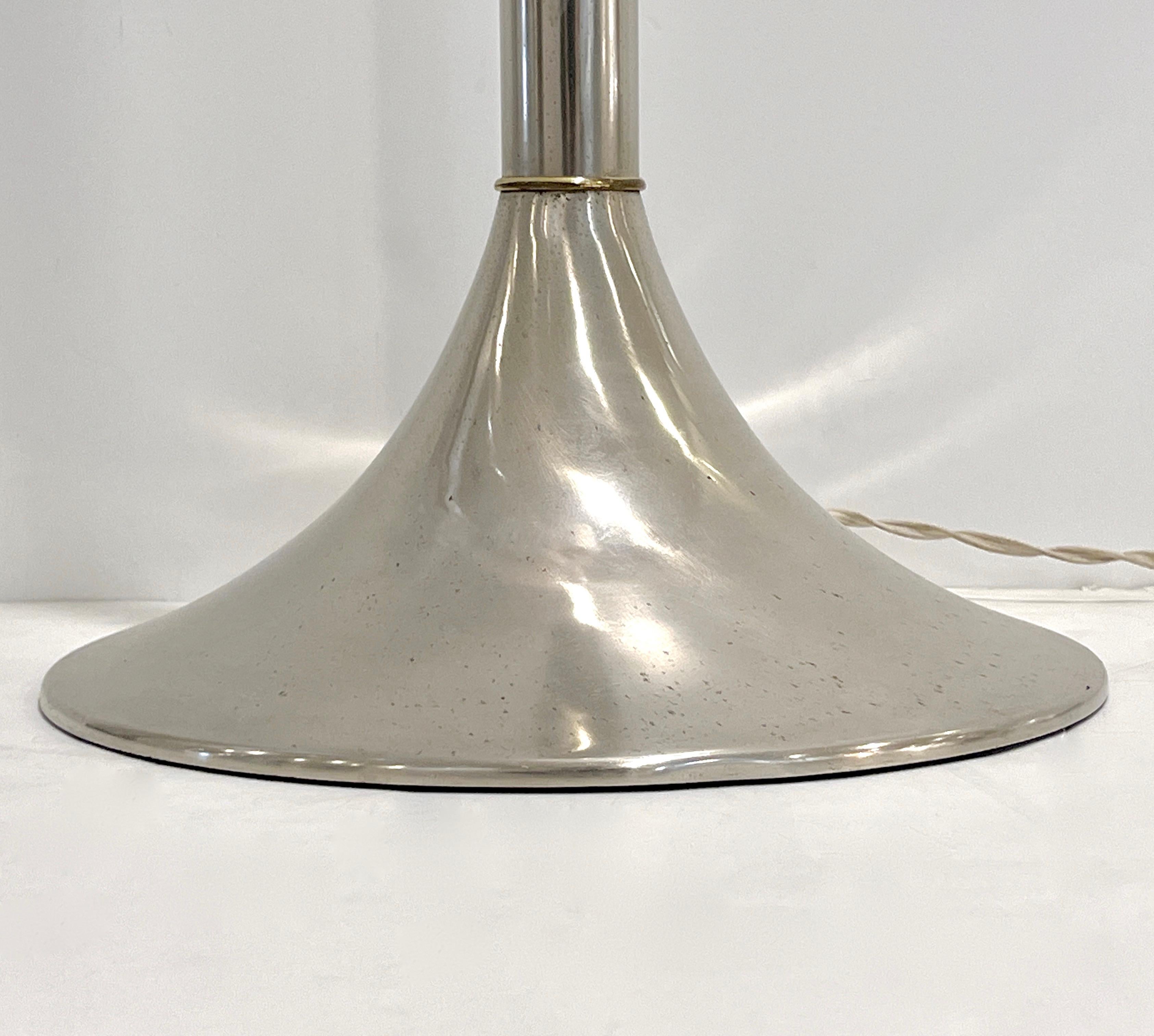 Angelo Brotto Italian Vintage Crystal Murano Glass Globe Nickel Brass Floor Lamp 9