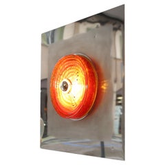 Angelo Brotto. Luminous panel in steel and Murano glass from the "Quasar" series