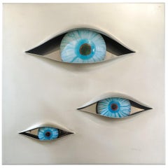 Angelo Brotto " Malizia " Illuminated Wall Panel with 3 Eyes