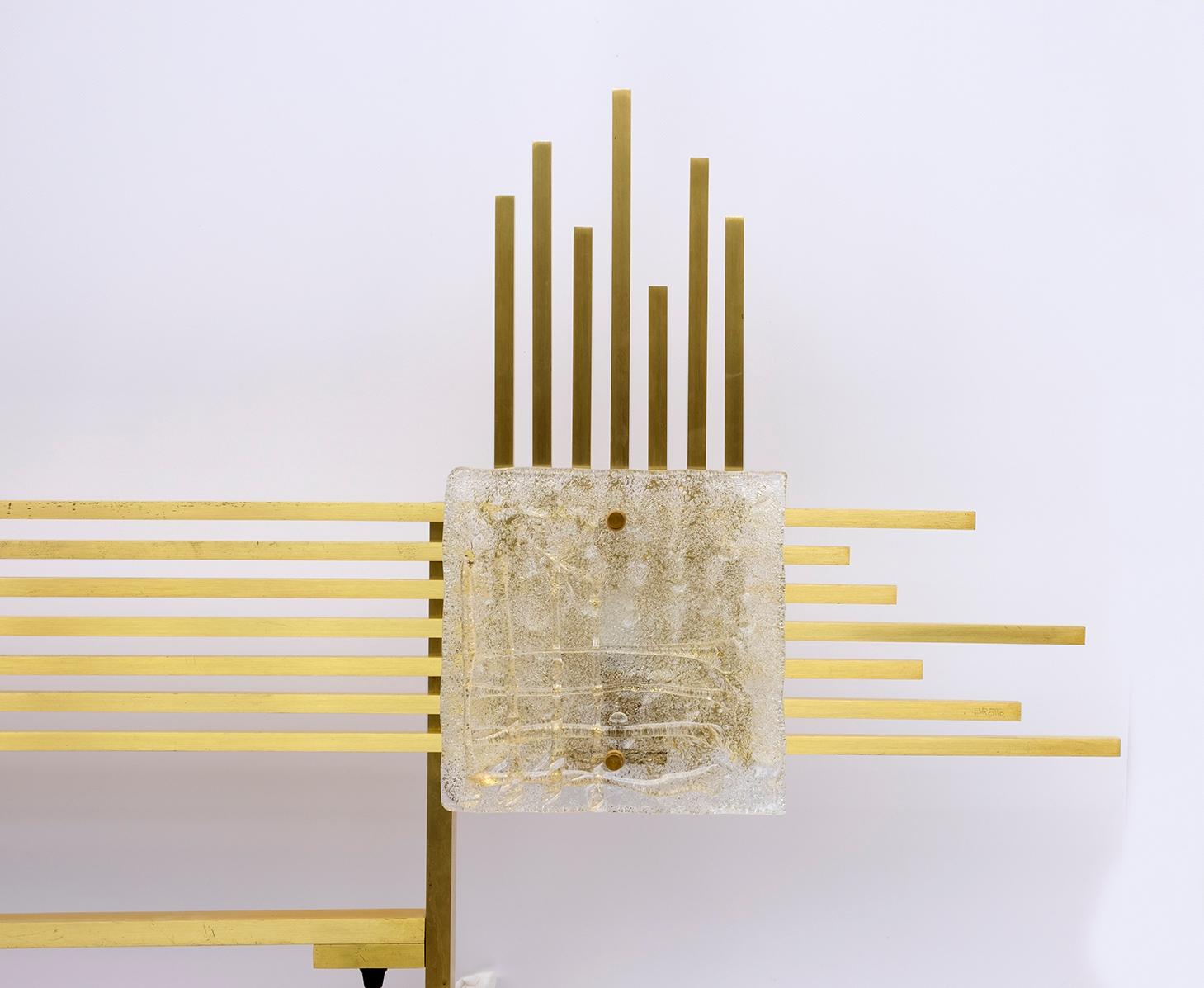 Angelo Brotto Mid-Century Italian Brass Double Bed Headboard for Esperia, 1970s 6