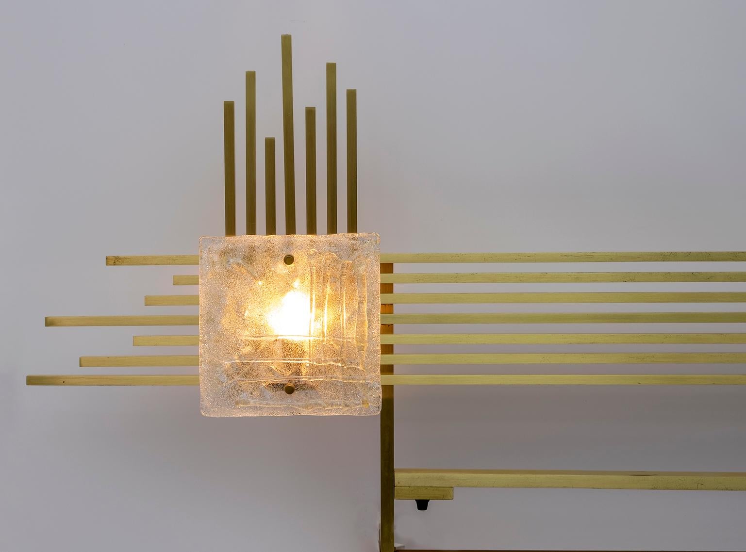 Late 20th Century Angelo Brotto Mid-Century Italian Brass Double Bed Headboard for Esperia, 1970s