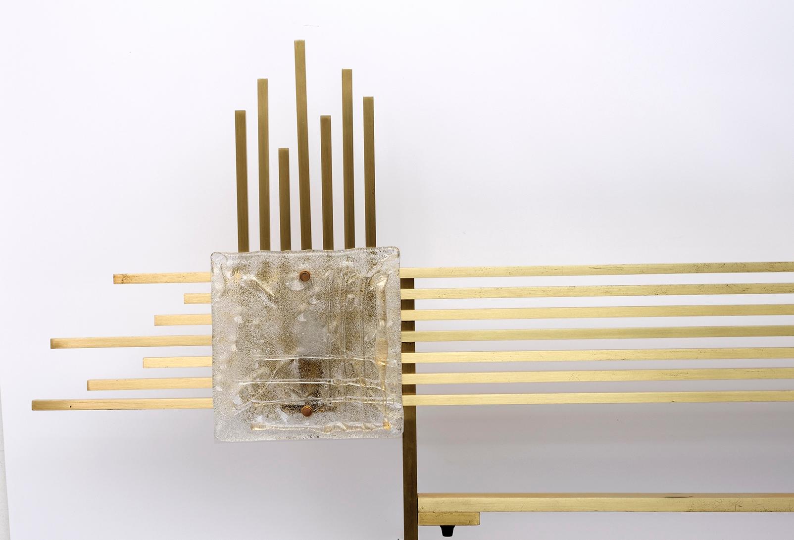 Angelo Brotto Mid-Century Italian Brass Double Bed Headboard for Esperia, 1970s 1
